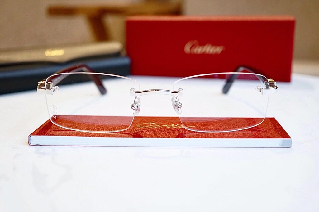 Kính cận gọng khoan Cartier C-Decor
