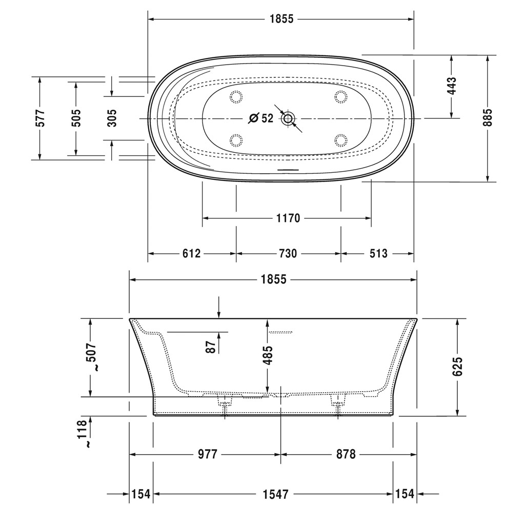 Bồn tắm massage độc lập Duravit 760330000AS0000