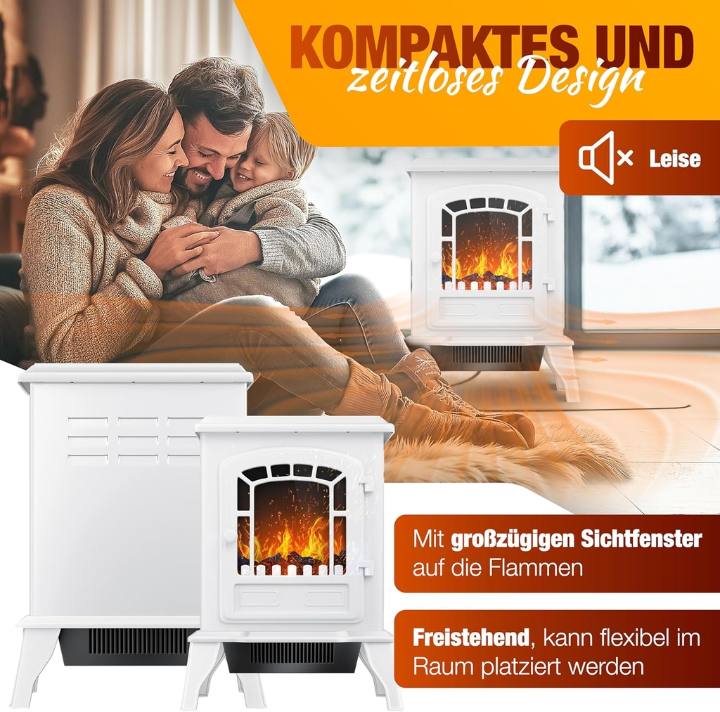 Lò sưởi điện Kesser® Electric Fireplace with Fan Heater 2000W, Màu trắng