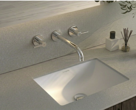 Combo vòi lavabo treo tường Axor 48160000 chrom + đế âm