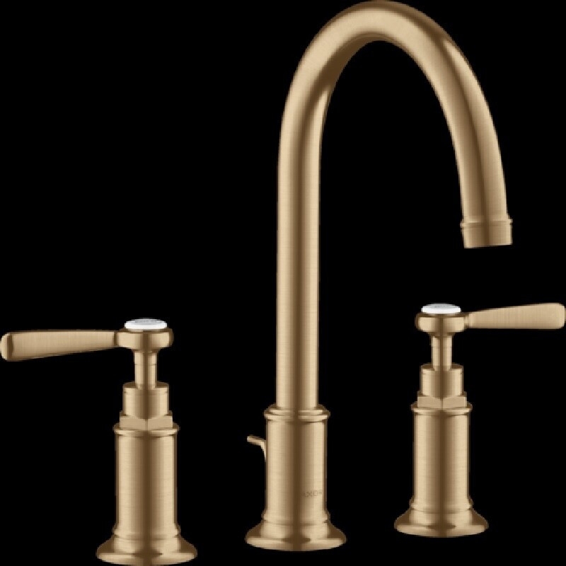 Vòi Lavabo Axor Montreux 3-hole basin mixer tap 180 lever handle with pop-up waste fitting, Brushed Bronze (mã 16514140)