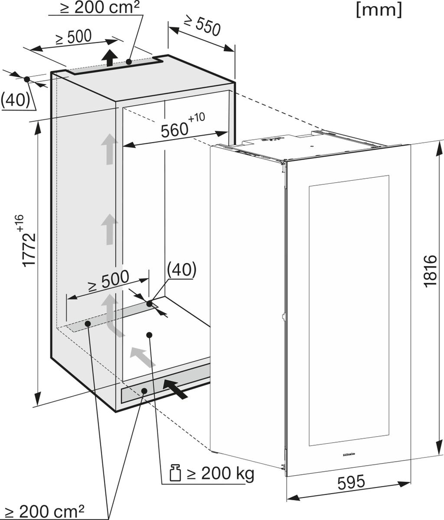 Tủ rượu âm tủ Miele KWT 6722 iGS-1