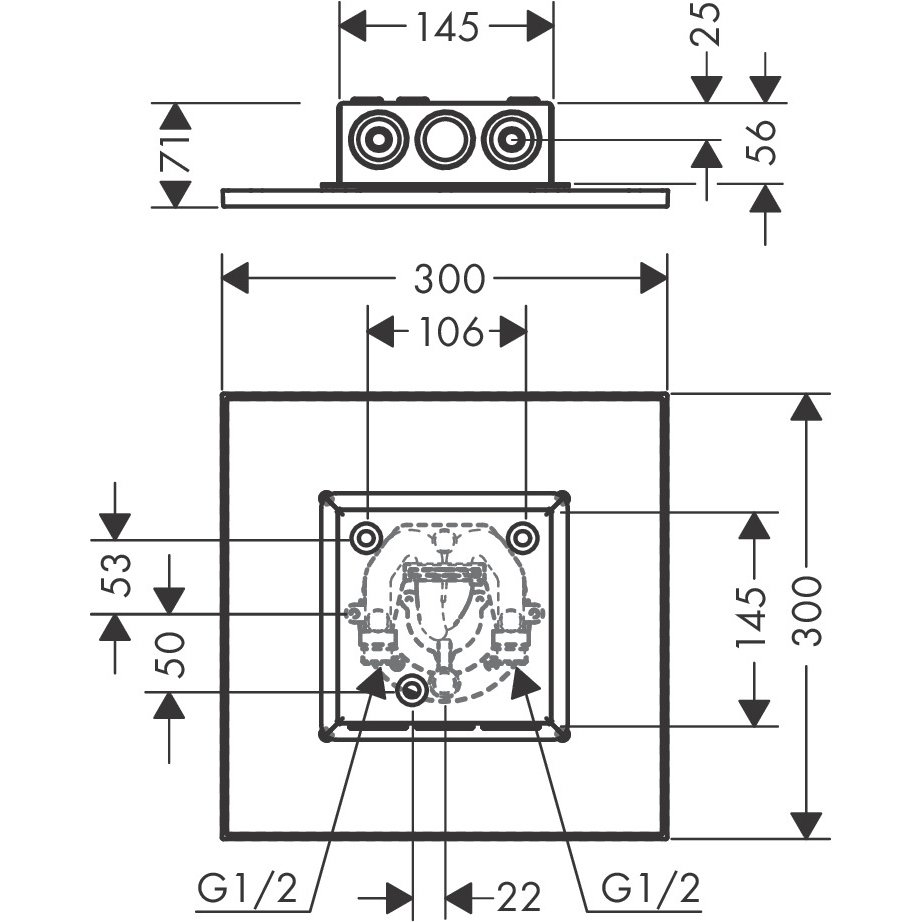 Bát sen âm trần Axor ShowerSolutions 300/300 35321000