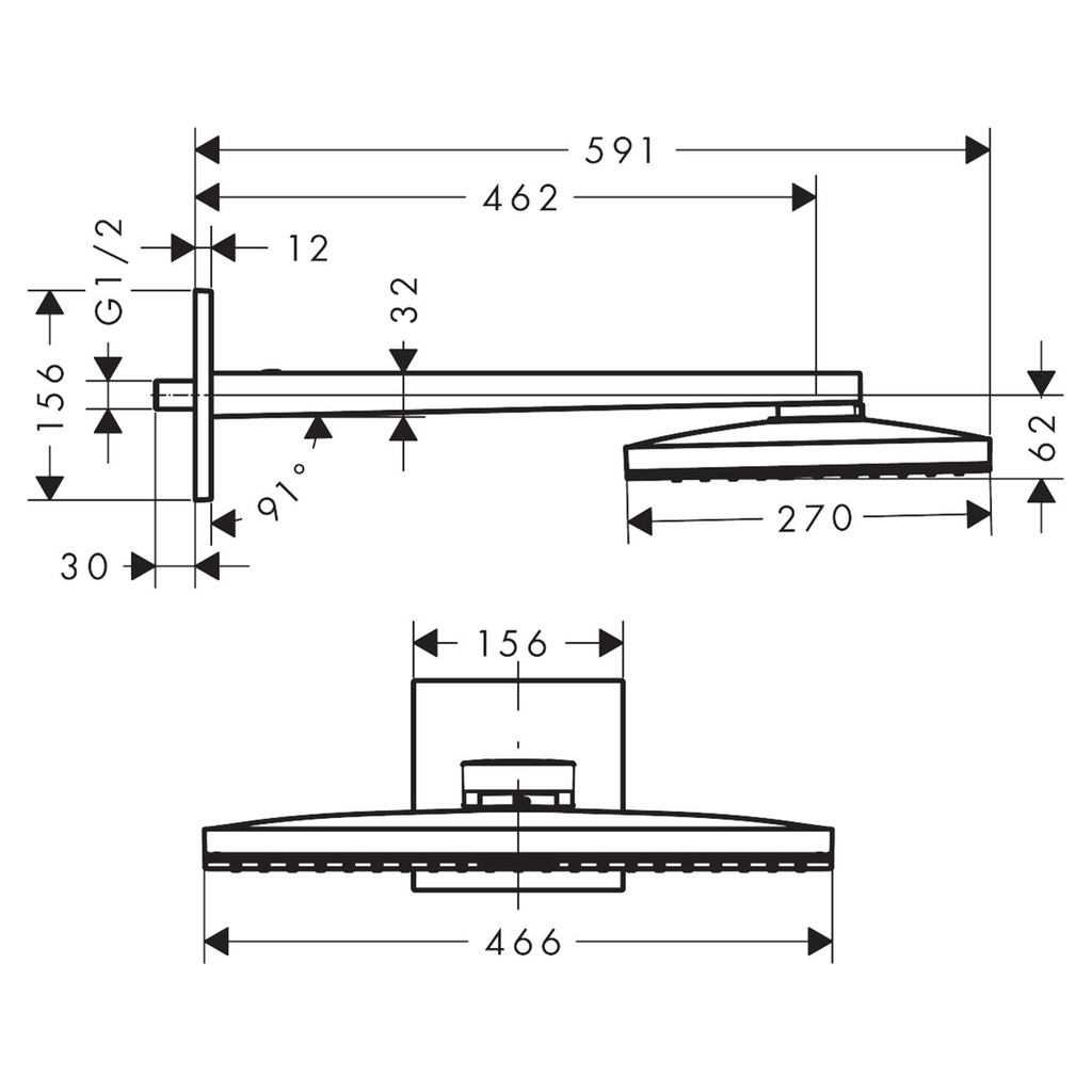 Bát sen âm tường Axor ShowerSolutions 460/300 35278000