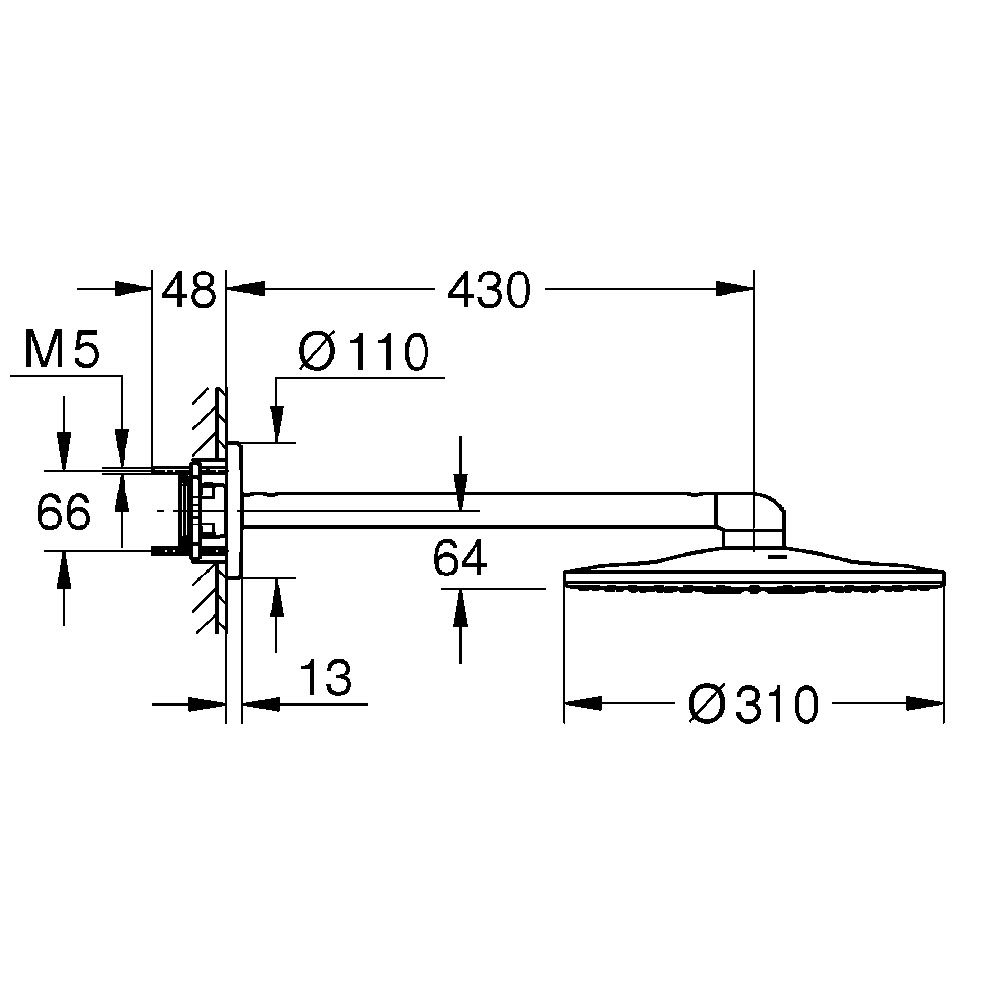 Bát sen âm tường Grohe Rainshower 310 SmartActive 26475000