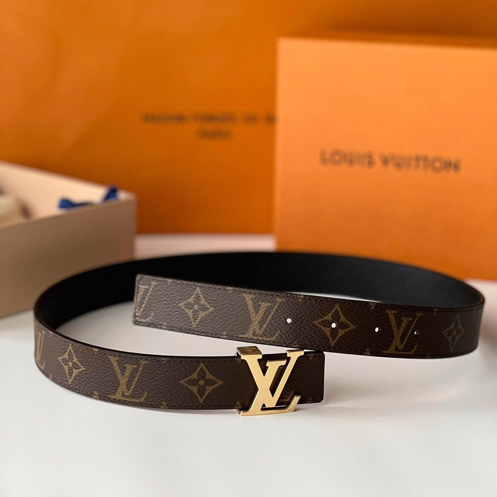 Louis Vuitton Belt Initiales Reversible 40MM Black in Taurillon leather  with Goldtone  US