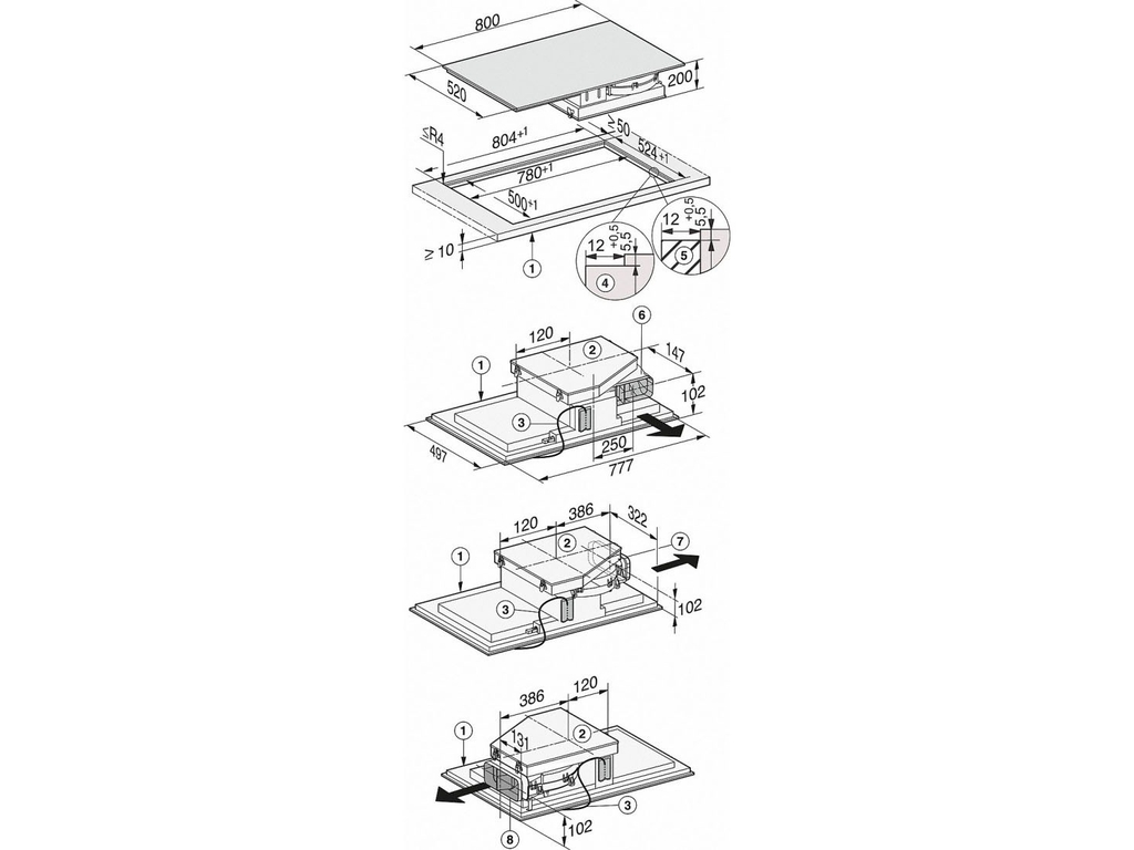 Bếp từ kết hợp Hút mùi Miele KMDA 7774 FL