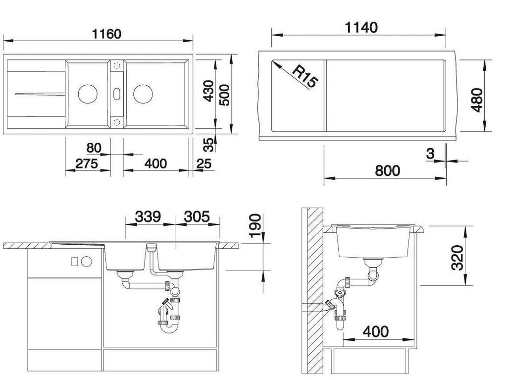 Chậu rửa bát BLANCO METRA 8 S