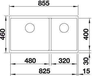 Chậu rửa bát âm bàn Blanco Subline 480/320-U