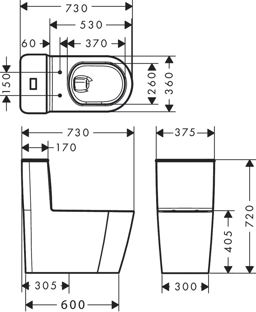 Bồn cầu một khối đặt sàn Hansgrohe 22431007