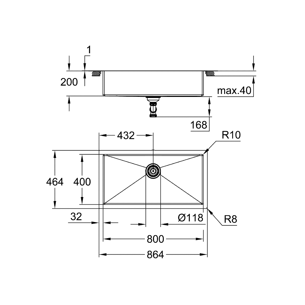 Chậu rửa bát Grohe K700 Sink 60 31580SD1