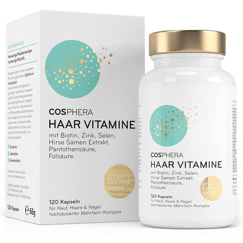 Cosphera Haar Vitamine - Viên nang multivitamin dưỡng da tóc móng, kích thích mọc tóc.