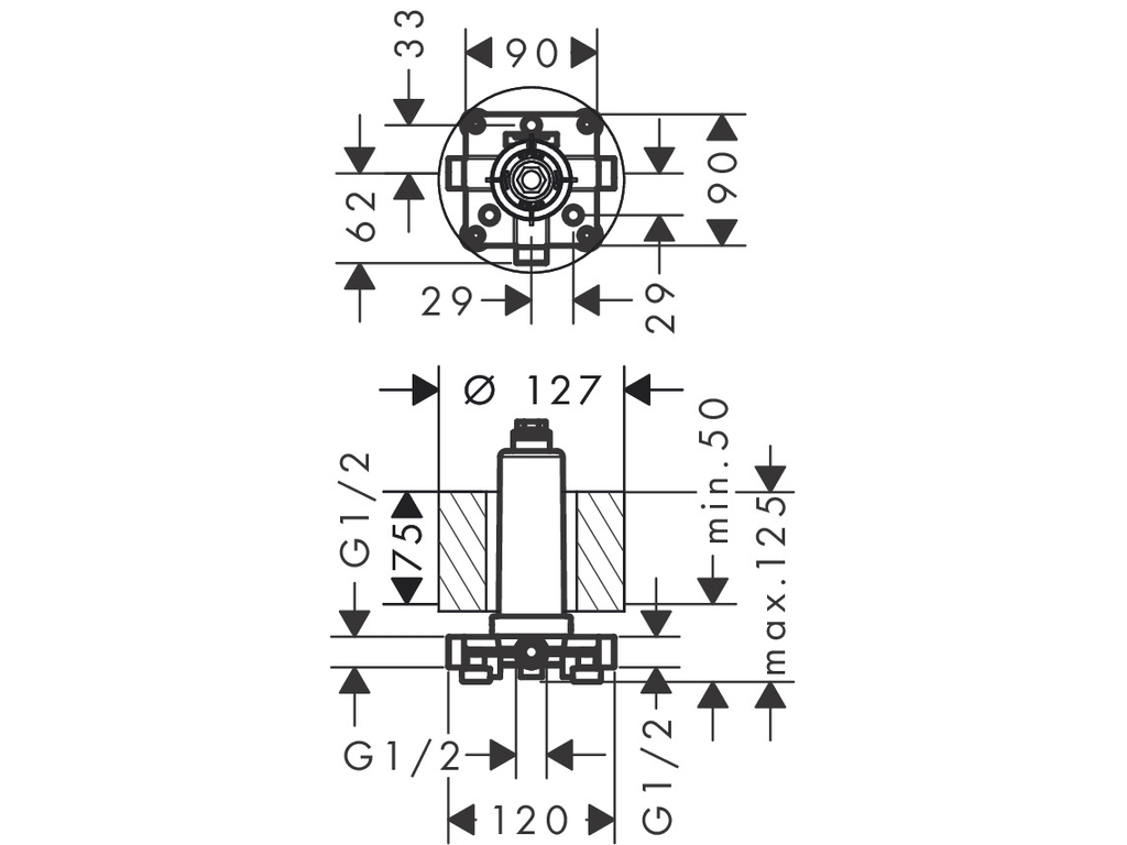 Bát sen gắn trần Hansgrohe Rainmaker Select E460 24014400 + đế âm 24010180