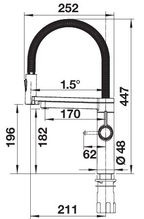 Vòi rửa bát 4-in-1 tích hợp lọc nước và đun nước nóng Blanco Evol-S PRO Hot & Filtersystem 447mm Black matt (526634)