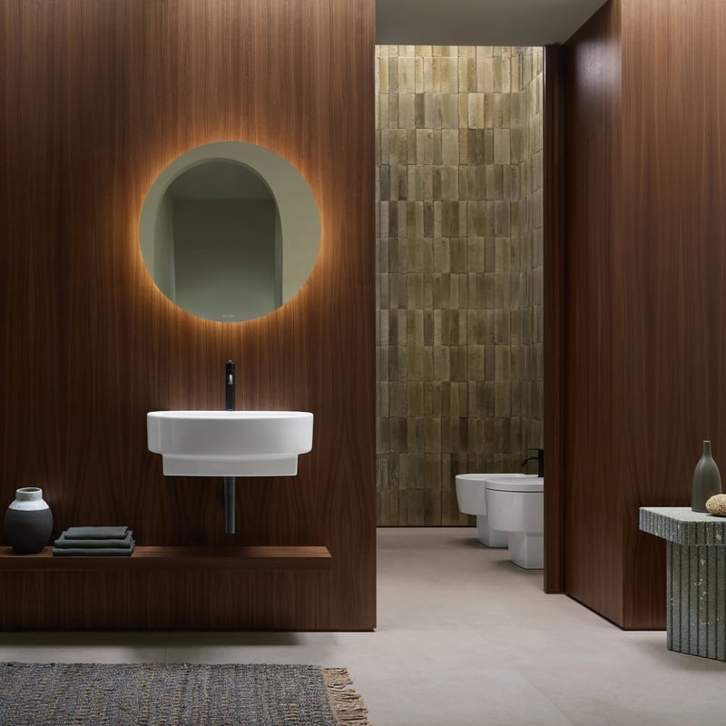 Chậu lavabo treo tường Duravit Balcoon DuraShield – Màu trắng .