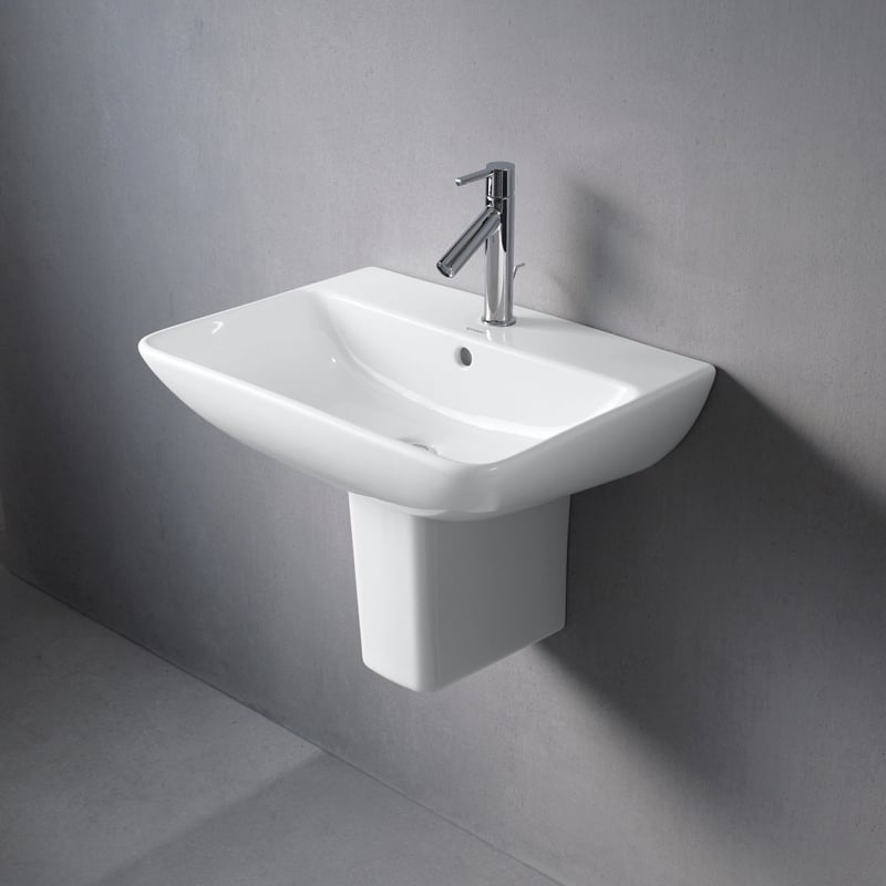 Chậu rửa treo tường Duravit ME by Starck với lớp phủ WonderGliss – Màu trắng