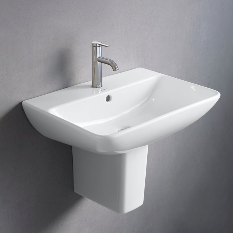 Chậu rửa treo tường Duravit ME by Starck với lớp phủ WonderGliss – Màu trắng