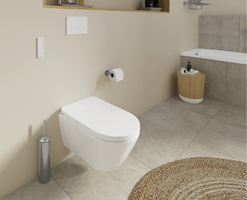 Combo bồn cầu điện tử Duravit SensoWash D-Neo 654000012004300 + két nước + mặt nhấn