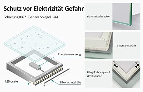 Gương Led nhà tắm EMKE LM13 điều khiển cảm ứng - 120x60 cm