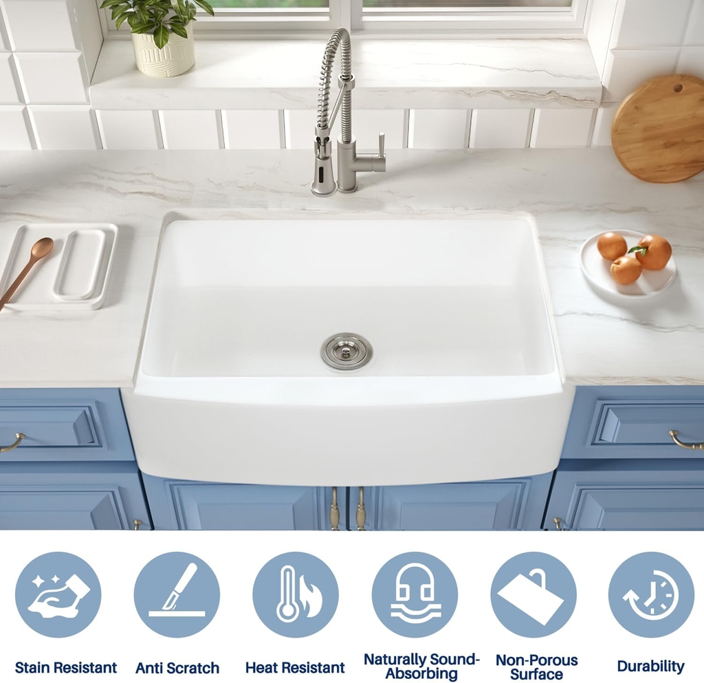 Chậu rửa bát Enbol 83 x 53 cm phong cách Farmhouse