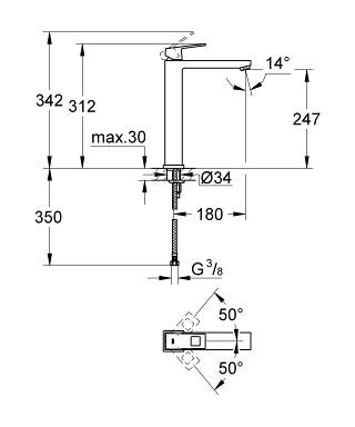 Vòi Lavabo Grohe Eurocube XL-Size 23406000