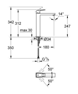 Vòi Lavabo Grohe Eurocube XL-Size 23406000