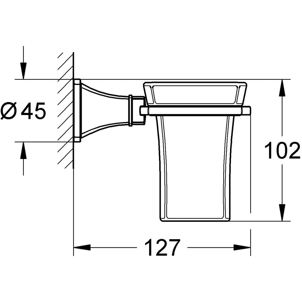 Bộ ly cốc đựng bàn chải, kem đánh răng treo tường Grohe Grandera Chrome 40626000