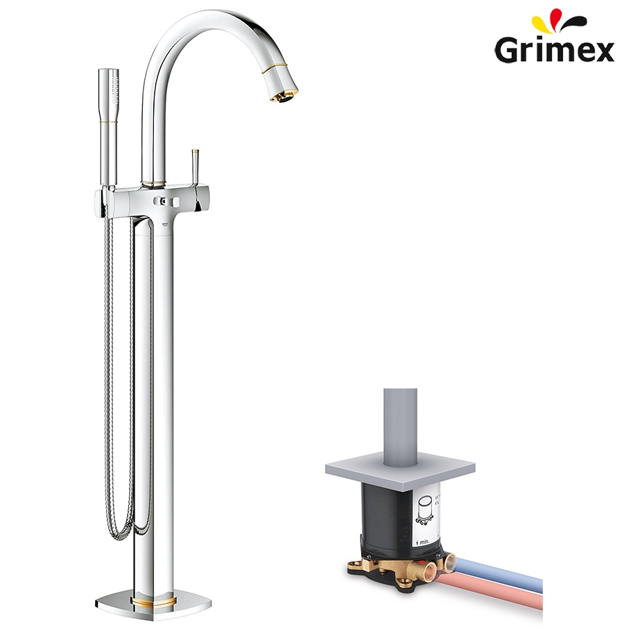 Vòi bồn tắm độc lập Grohe Grandera Gold + đế âm (23318IG0 +45984001)