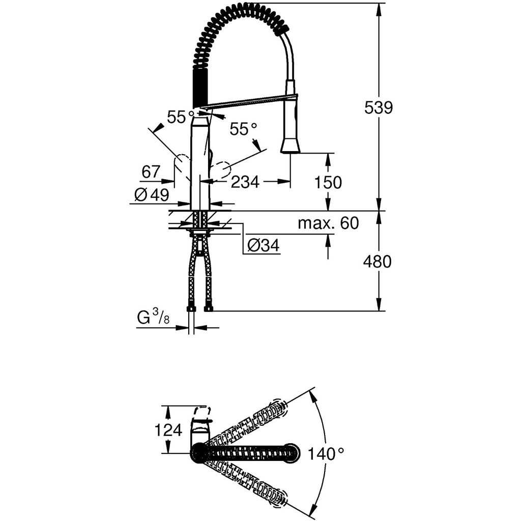 Vòi rửa bát Grohe K7 Kitchen Tap 31379000