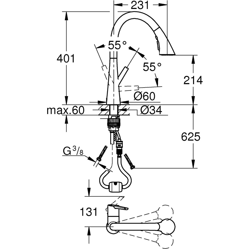 Vòi Rửa Bát Grohe Zedra 32294002