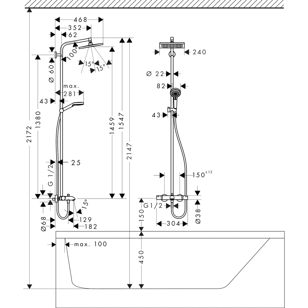 Sen cây Hansgrohe Crometta E 240 27298000