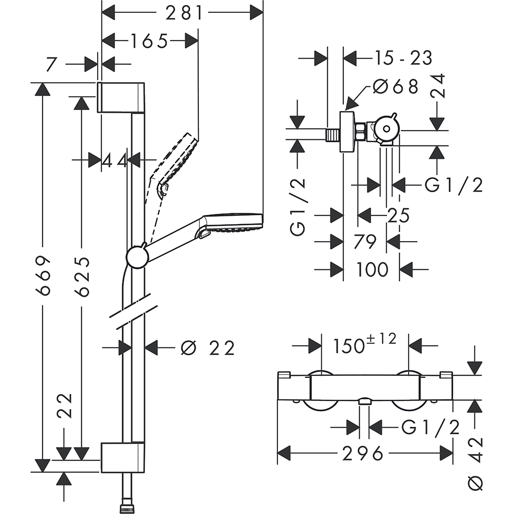 Sen cây Hansgrohe Crometta Vario Combi 27812400