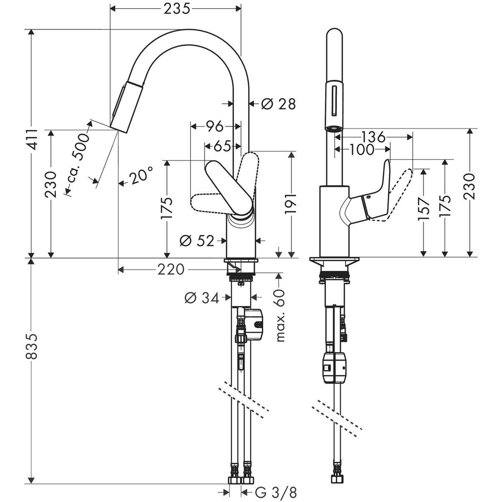Vòi rửa bát Hansgrohe Focus 240