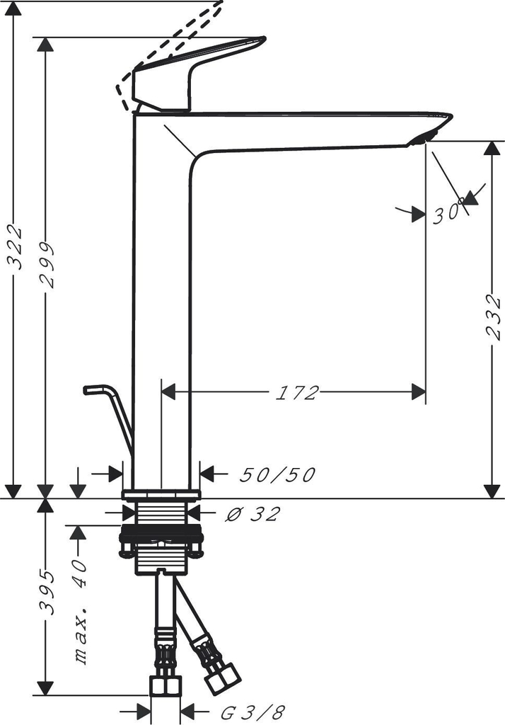 Vòi lavabo Hansgrohe Logis 240 Fine (71257000) XL