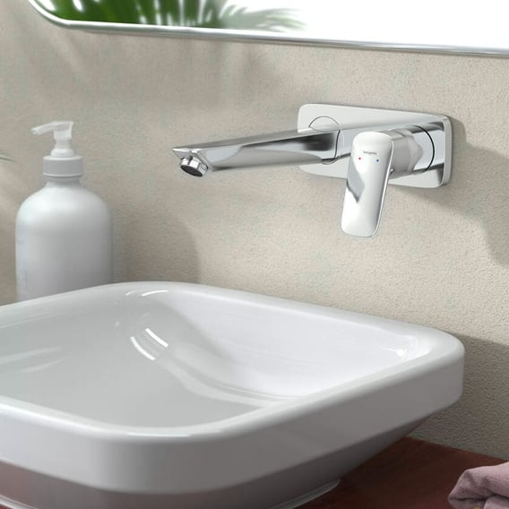 Combo vòi lavabo âm tường Hansgrohe Logis 71220000  chrom + đế âm 13622180