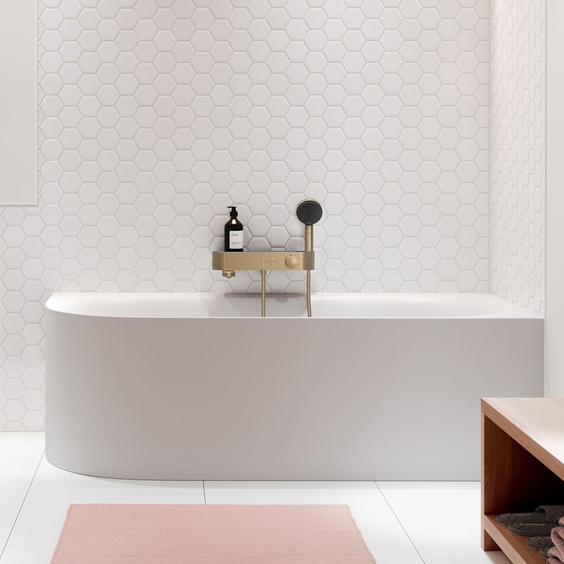 Vòi bồn tắm hansgrohe ShowerTablet Select Aufputz-Wannenarmatur mit Thermostat bronze gebürstet 24340140