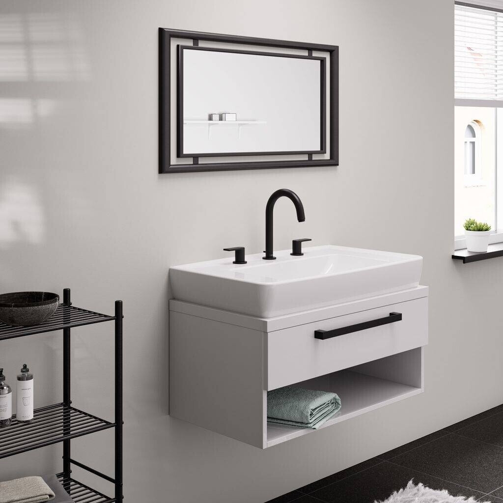 Vòi lavabo 3 lỗ Hansgrohe Vernis Shape 3-Loch Waschtischarmatur (71563) màu schwarz matt