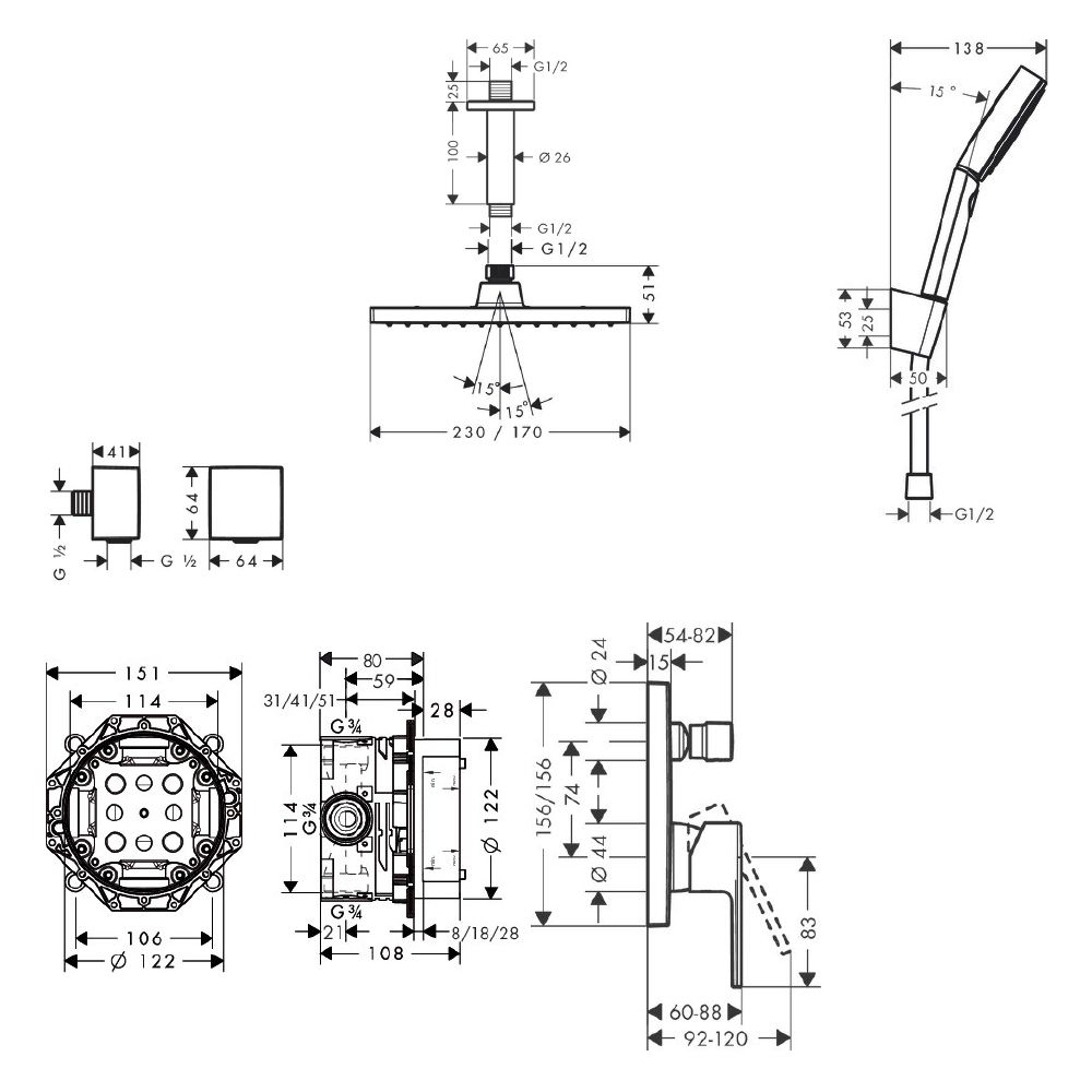Hansgrohe Vernis Shape Unterputz Duschsystem