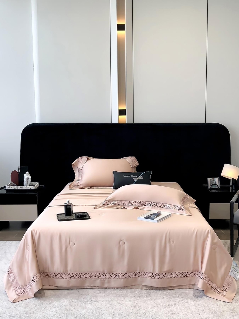 Set chăn ga gối 5 món Tencel 120s Lovewe 2024 (ga trần phủ)