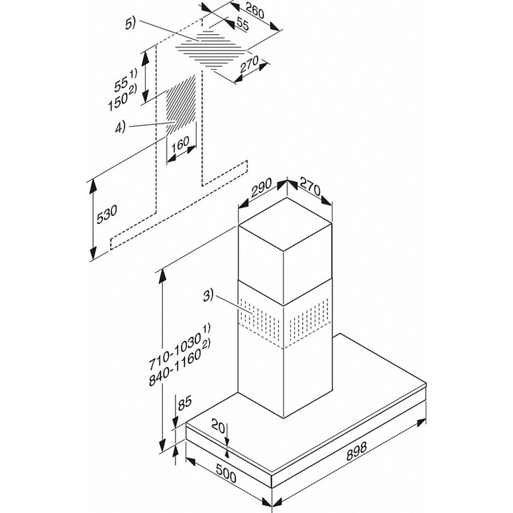 Hút mùi áp tường Miele DA 6690 W