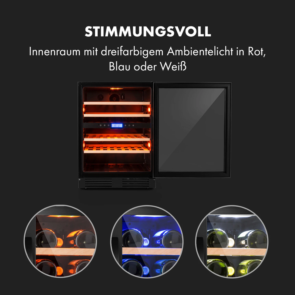 Tủ bảo quản rượu vang Klarstein Vinovilla 43 Built-In Duo Onyx