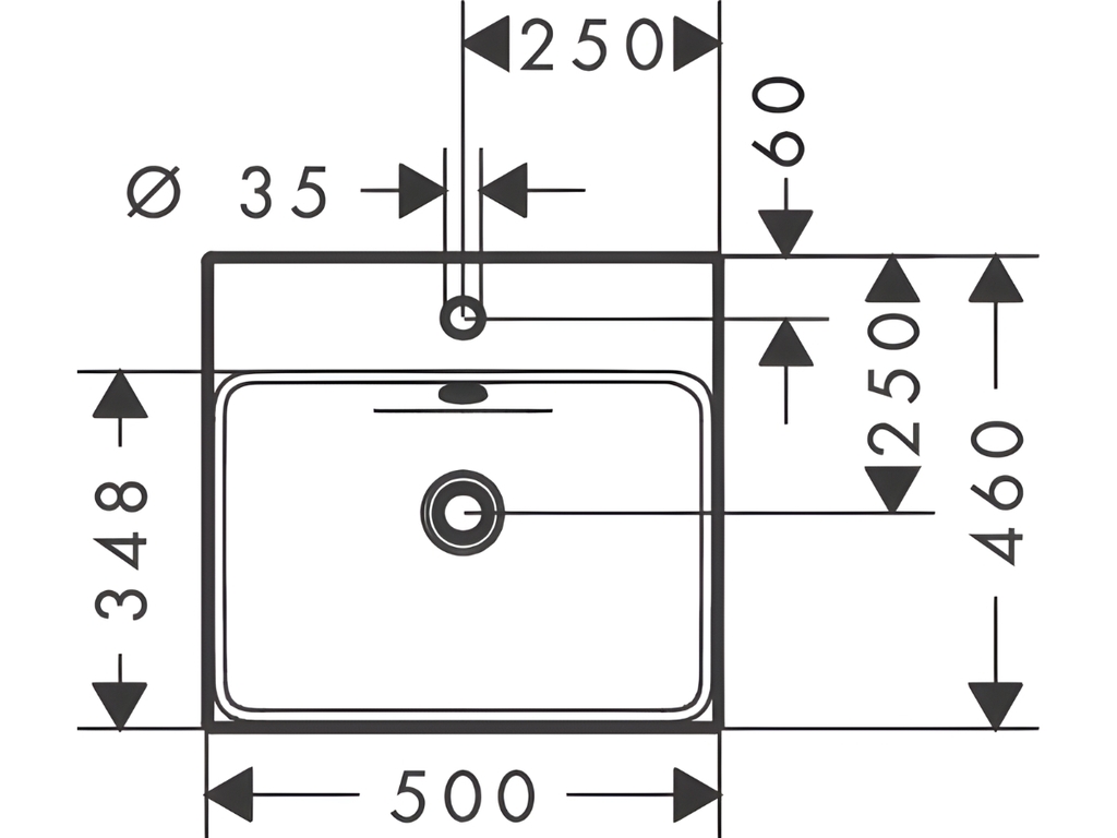 Lavabo đặt bàn Hansgrohe CubeStack 22415007