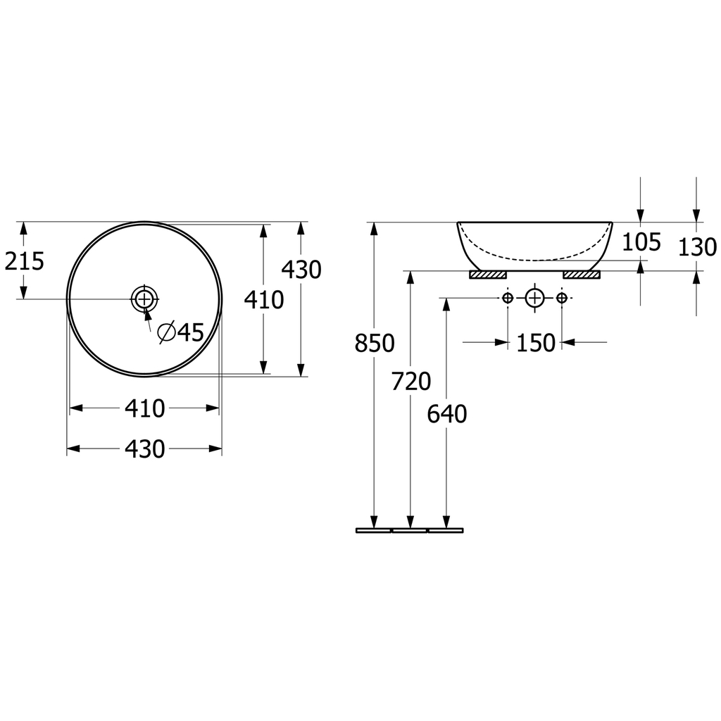 Lavabo Villeroy & Boch Artis 417943BCS9 Tròn - Bordeaux