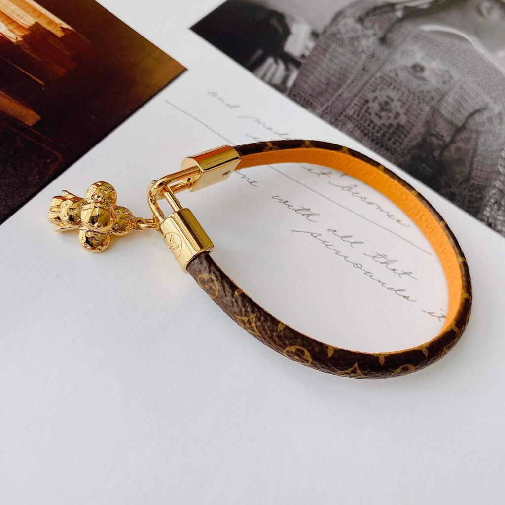 LOUIS VUITTON Monogram Brasserie Crazy Inlock Bracelet #19 M6451F Brow