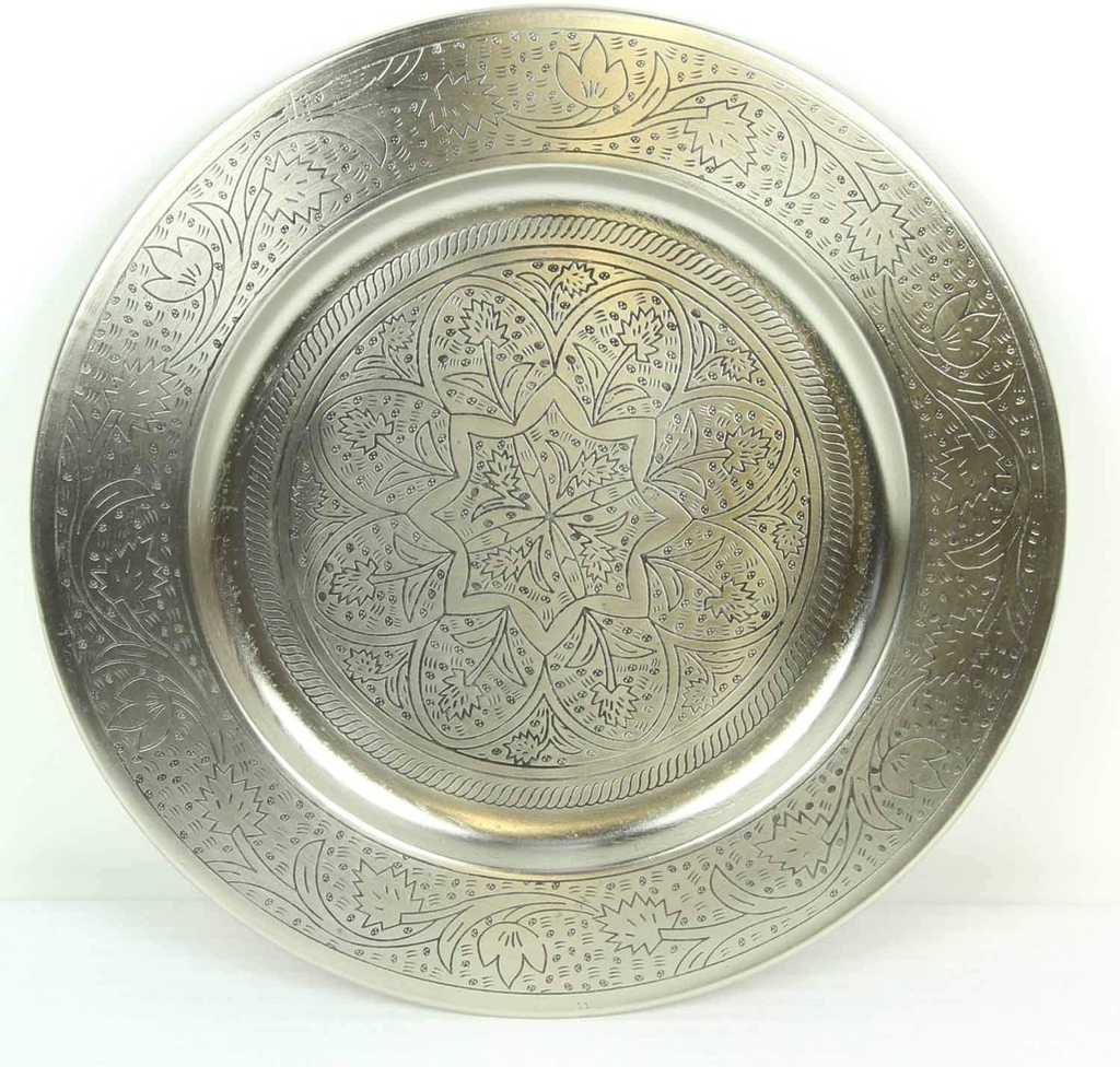 Mâm tròn Casa Moro handmade Ma-rốc Hoyam 40 và 50cm/ 2 màu mạ bạc và mạ vàng