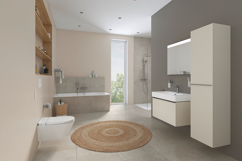 Combo bồn cầu điện tử Duravit SensoWash D-Neo 654000012004300 + két nước + mặt nhấn