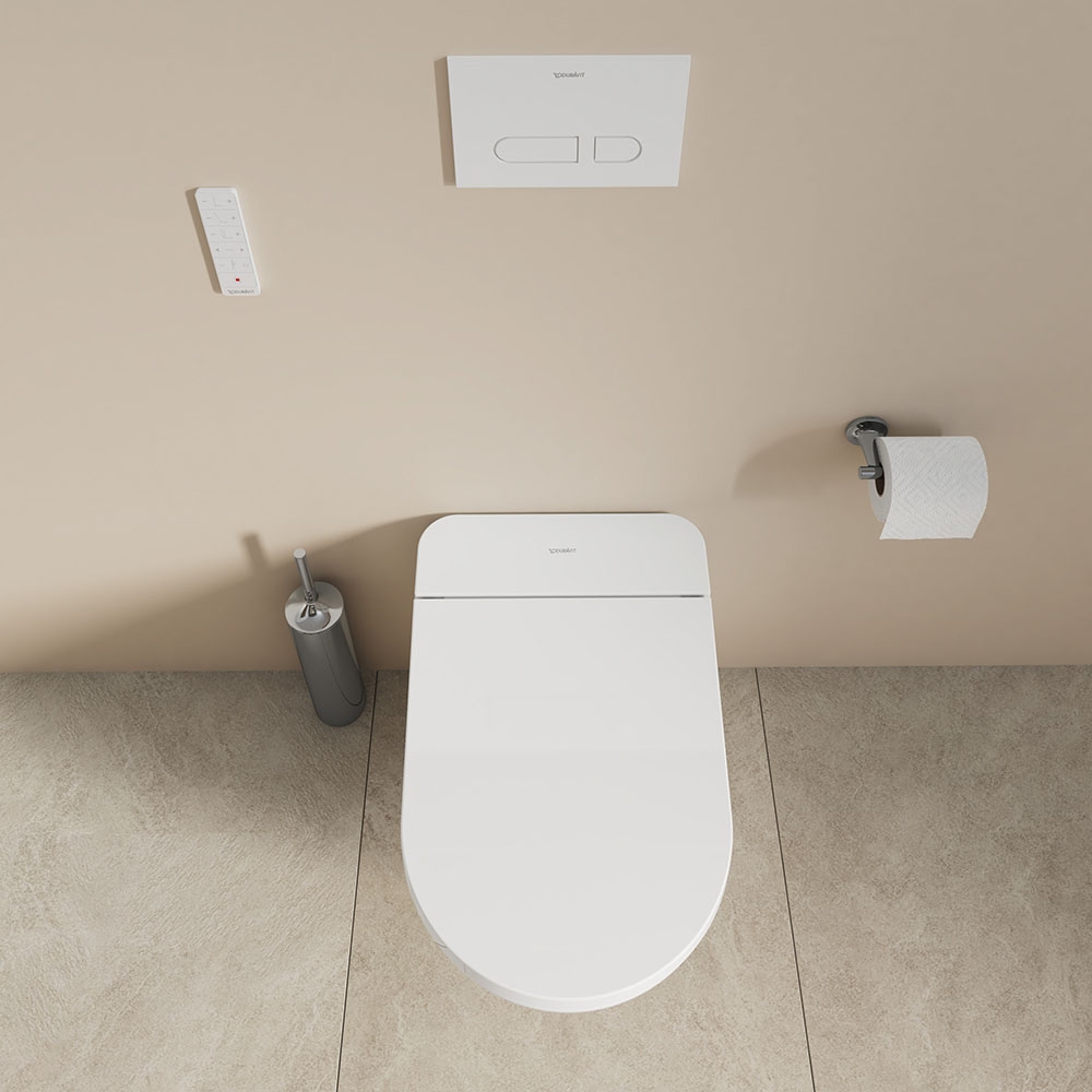 Combo bồn cầu điện tử Duravit SensoWash D-Neo 654000012004300 + két nước + mặt nhấn