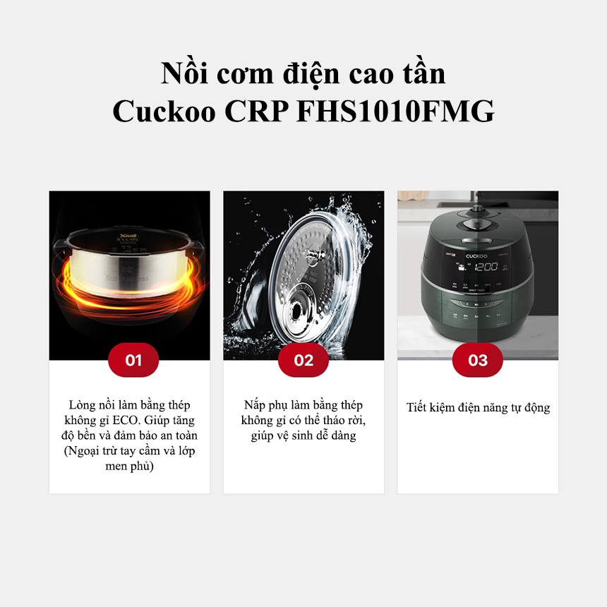 Nồi cơm điện cao tần Cuckoo CRP-FHS1010FMG 1,8L