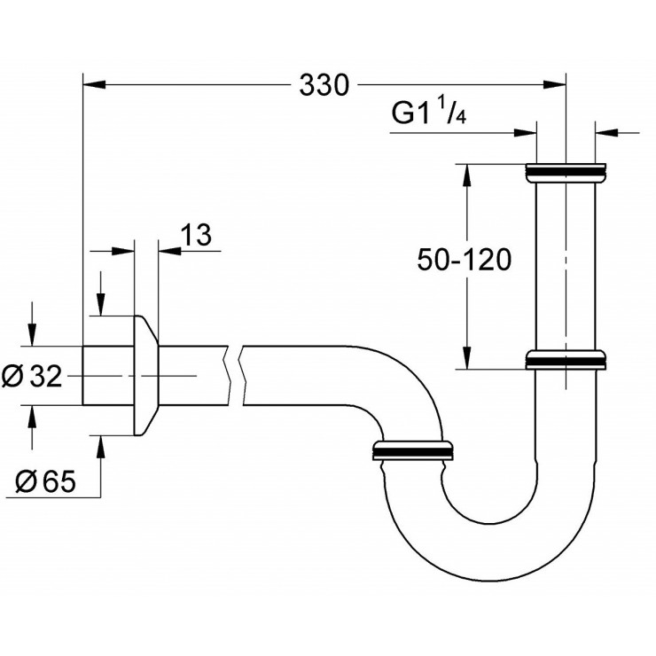 Siphon ngăn mùi cho lavabo Grohe 28961000
