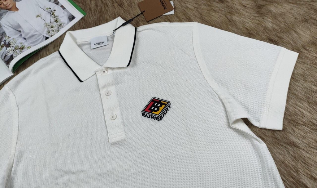 Áo polo nam Burberry logo ngực 3D